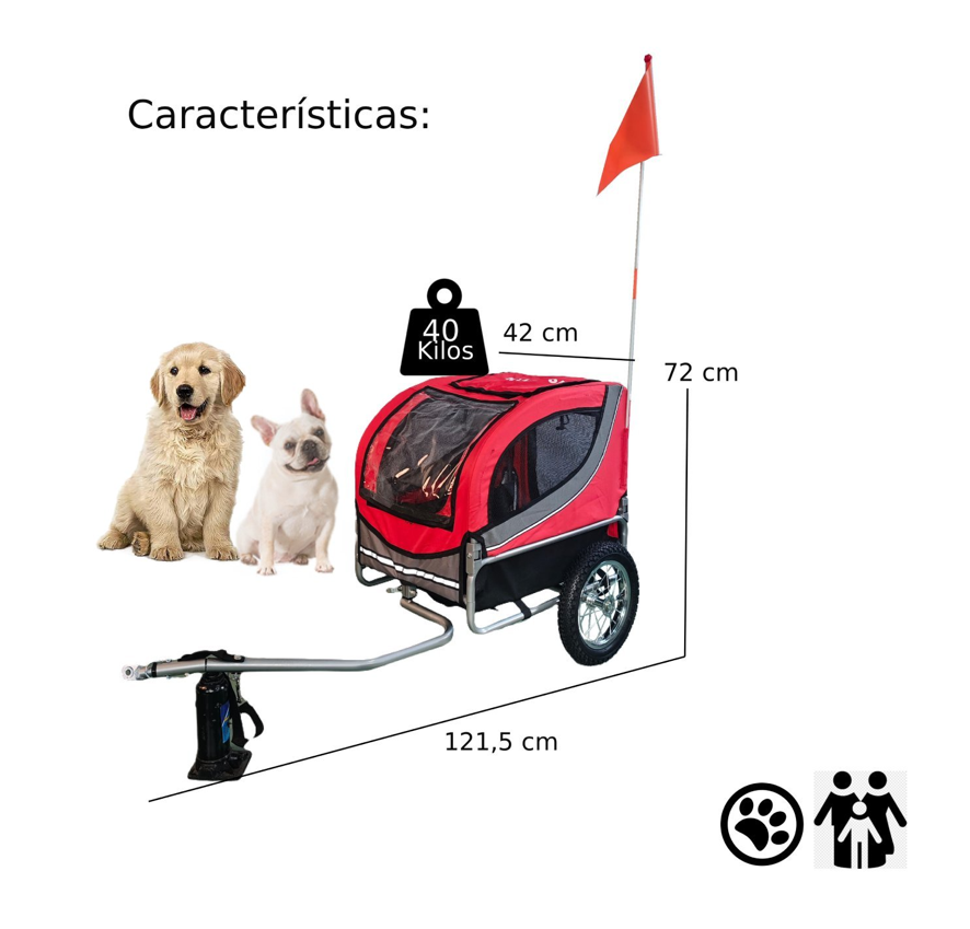 CARRITO BABY TRAILER PARA PETS ROJO-4
