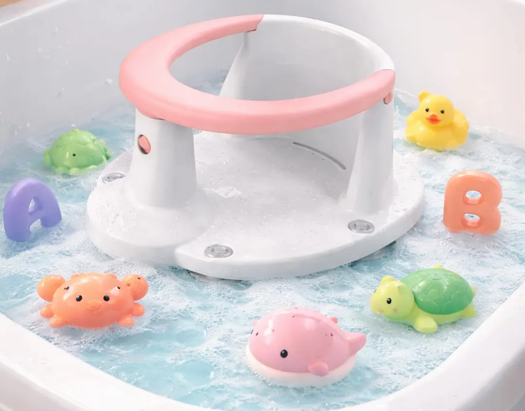 Asiento Para Baño De Bebe Rosado -4