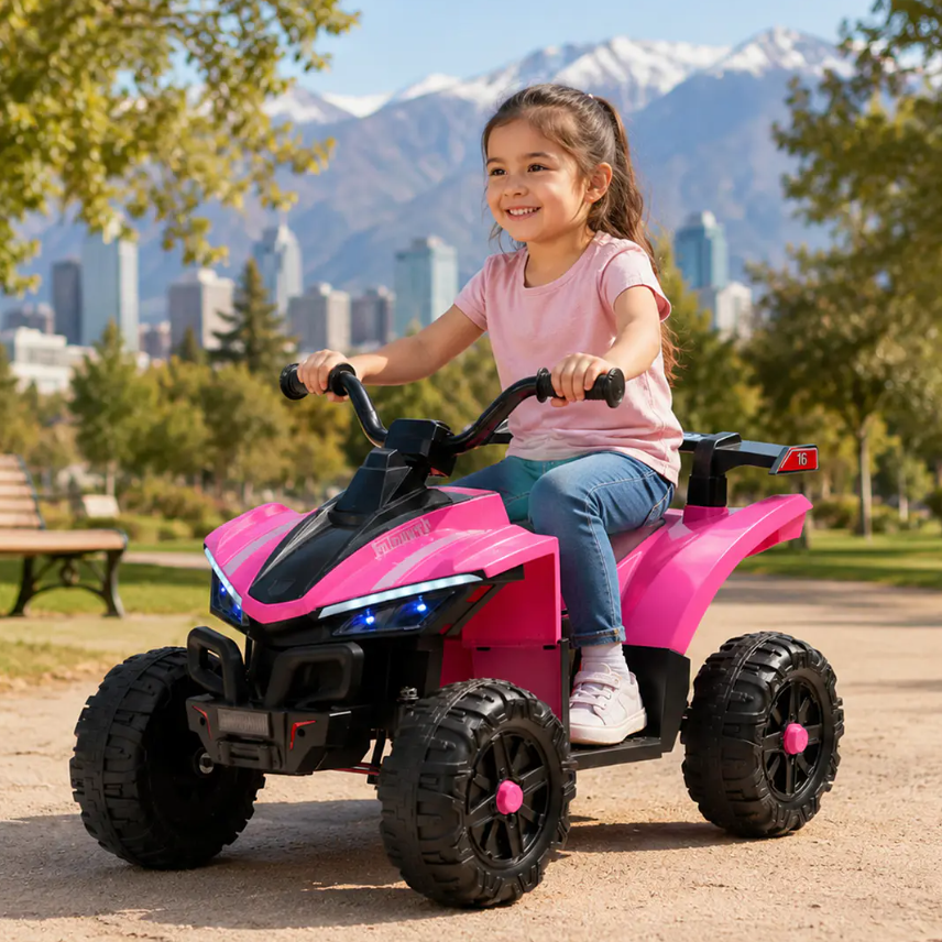 Cuatrimoto Infantil A Batería ATV Rosado 12V Doble Motor-5