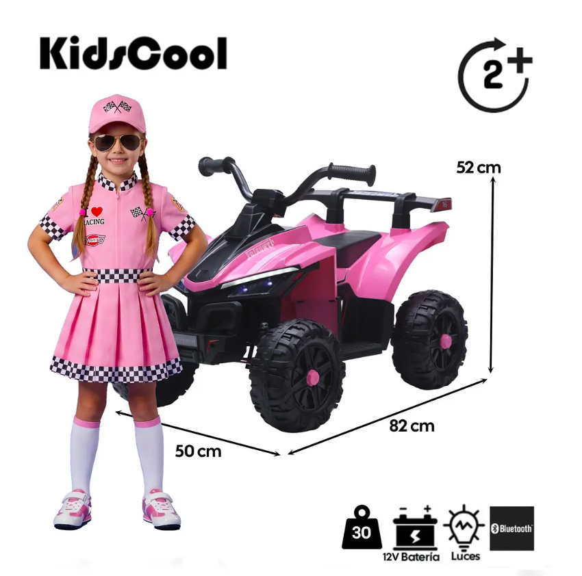 Cuatrimoto Infantil A Batería ATV Rosado 12V Doble Motor-6