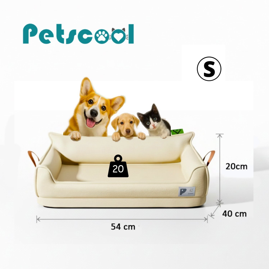 Cama Sofá De Perro 4 Estaciones Impermeable Eco cuero Beige Talla S hasta 15 kg-5