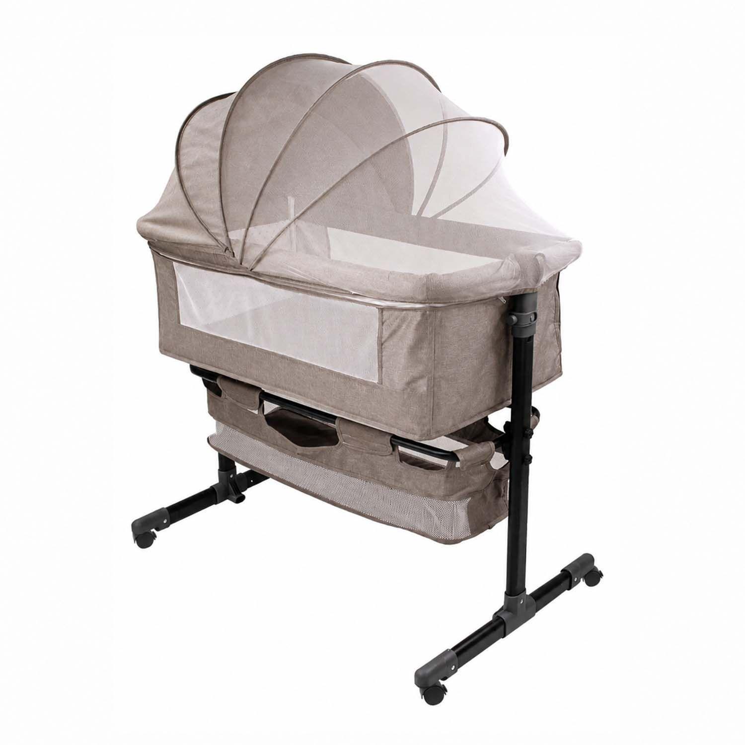 Cuna Colecho Portatil Kidscool Con Mosquitero y Almacenamiento Khaki-0