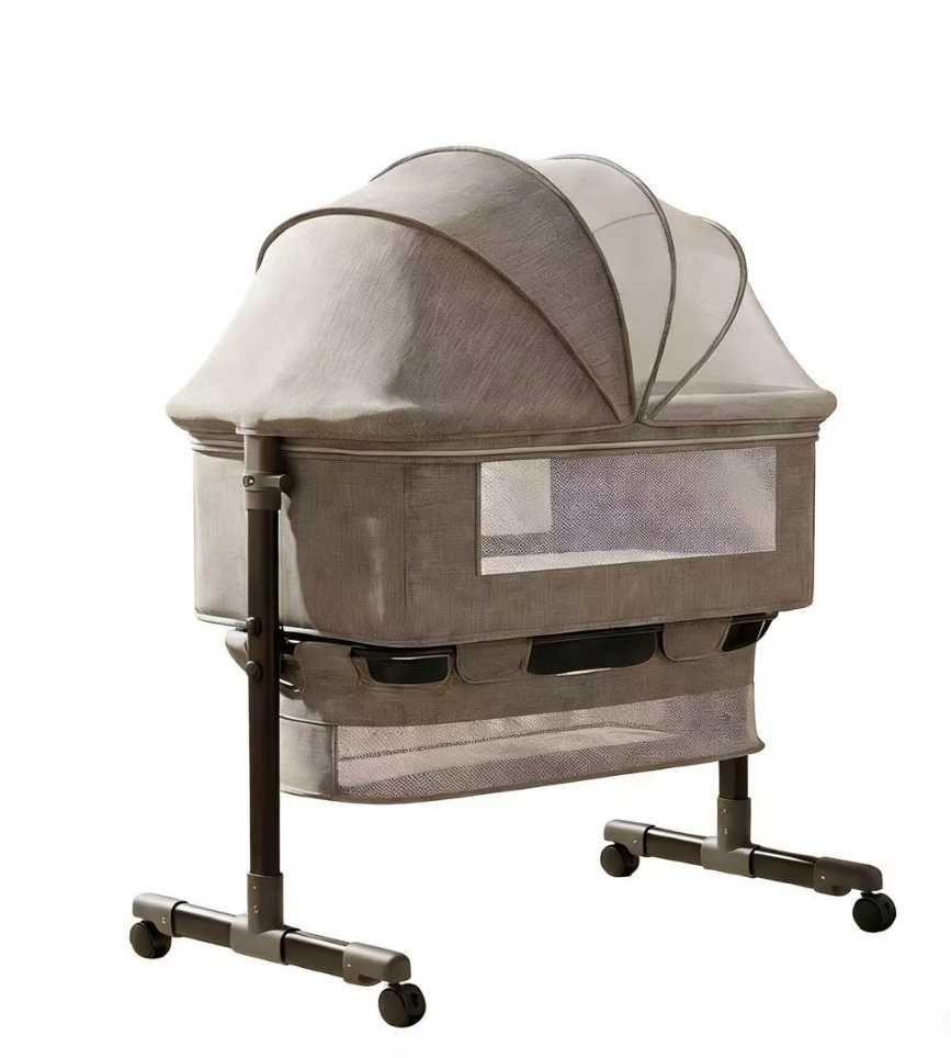 Cuna Colecho Portatil Kidscool Con Mosquitero y Almacenamiento Khaki-2