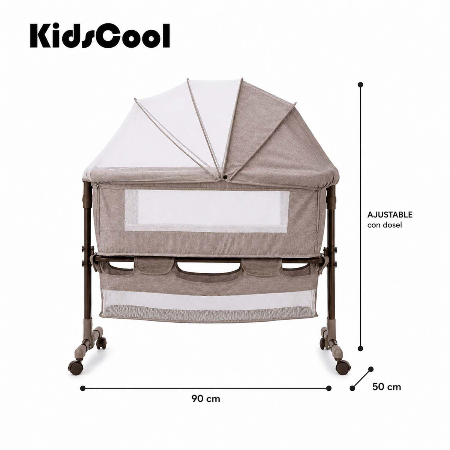 Cuna Colecho Portatil Kidscool Con Mosquitero y Almacenamiento Khaki-7