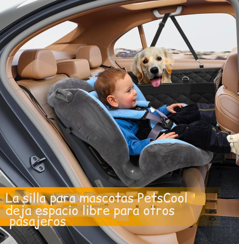 Silla De Auto para Perro Negra S - M Impermeable-2