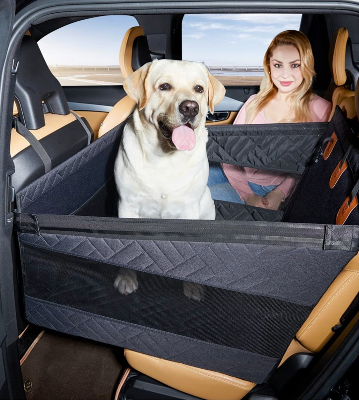 Silla De Auto para Perro Negra S - M Impermeable-4