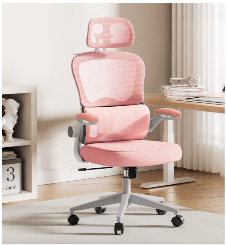 Silla De Escritorio Ergonómica PRO Rosada-3