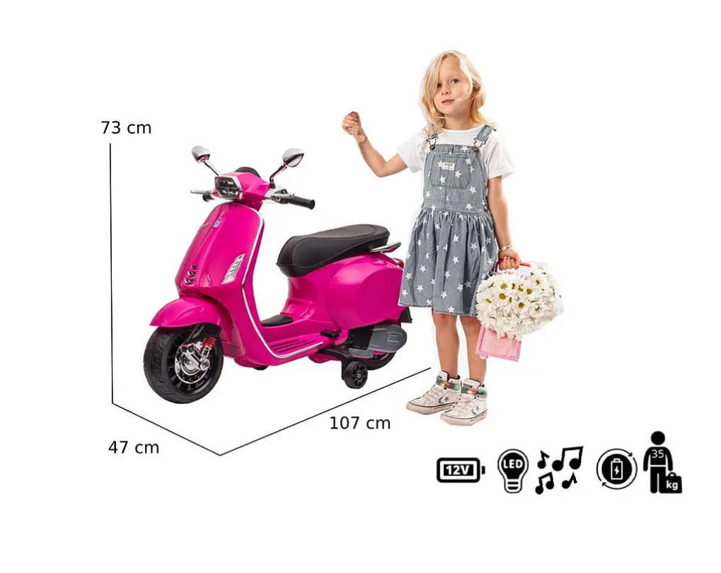 MOTO VESPA SPRINT RACING 12V4.5AH ROSADA-5