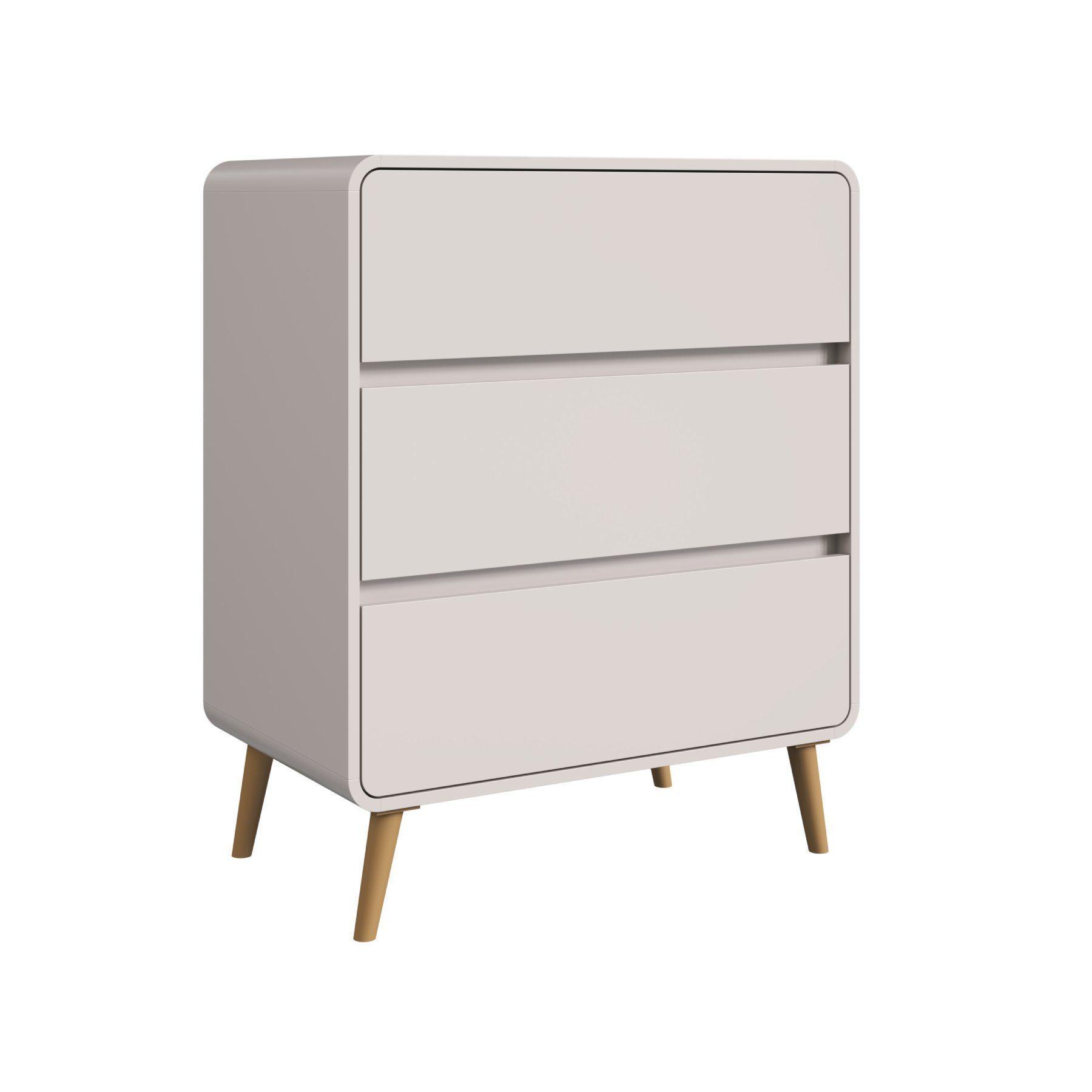 Comoda Infantil Retro Con 3 Cajones Beige -0
