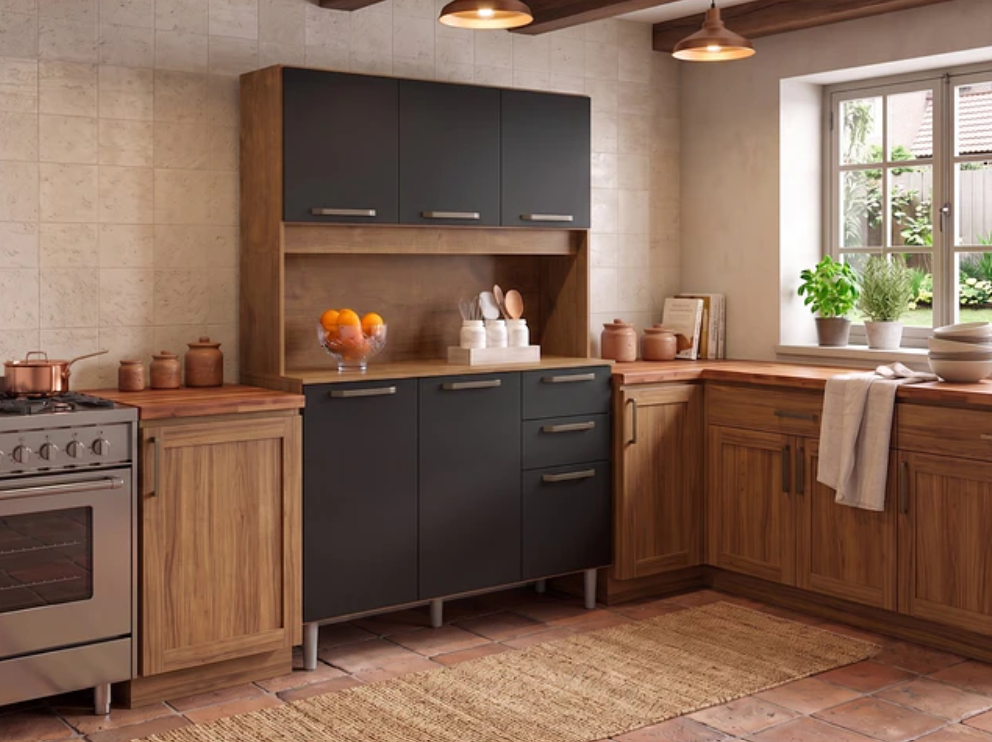 Mueble De Cocina Alacena y Despensa Canela Negro -2