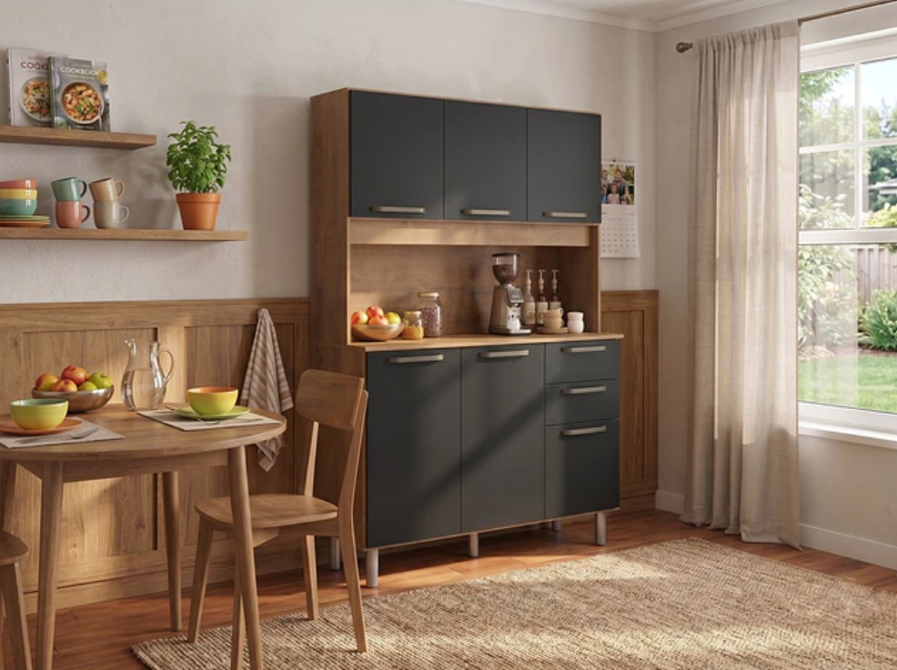 Mueble De Cocina Alacena y Despensa Canela Negro -4