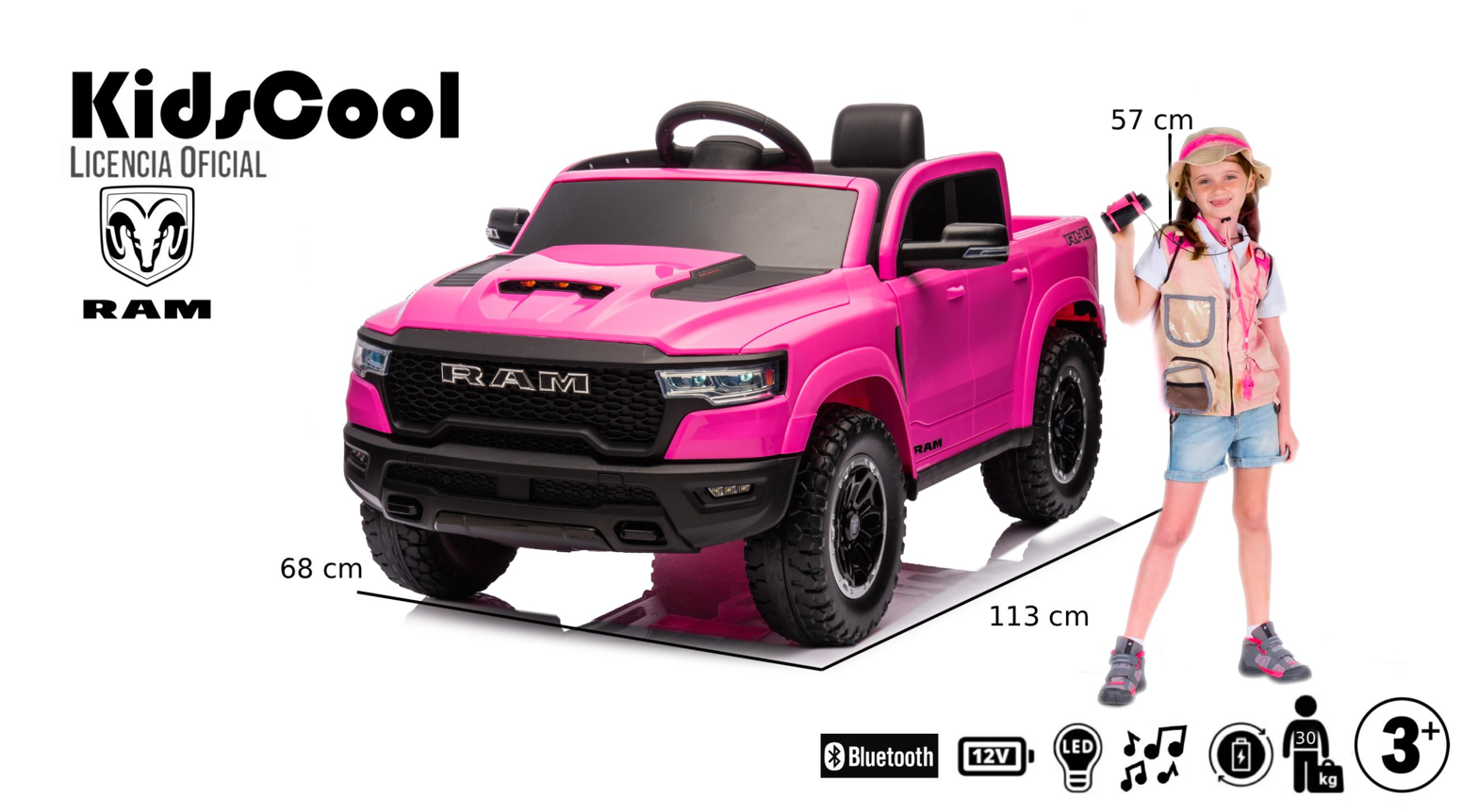 RAM 1500 RHO SUPER TRUCK 12V ROSADA-3
