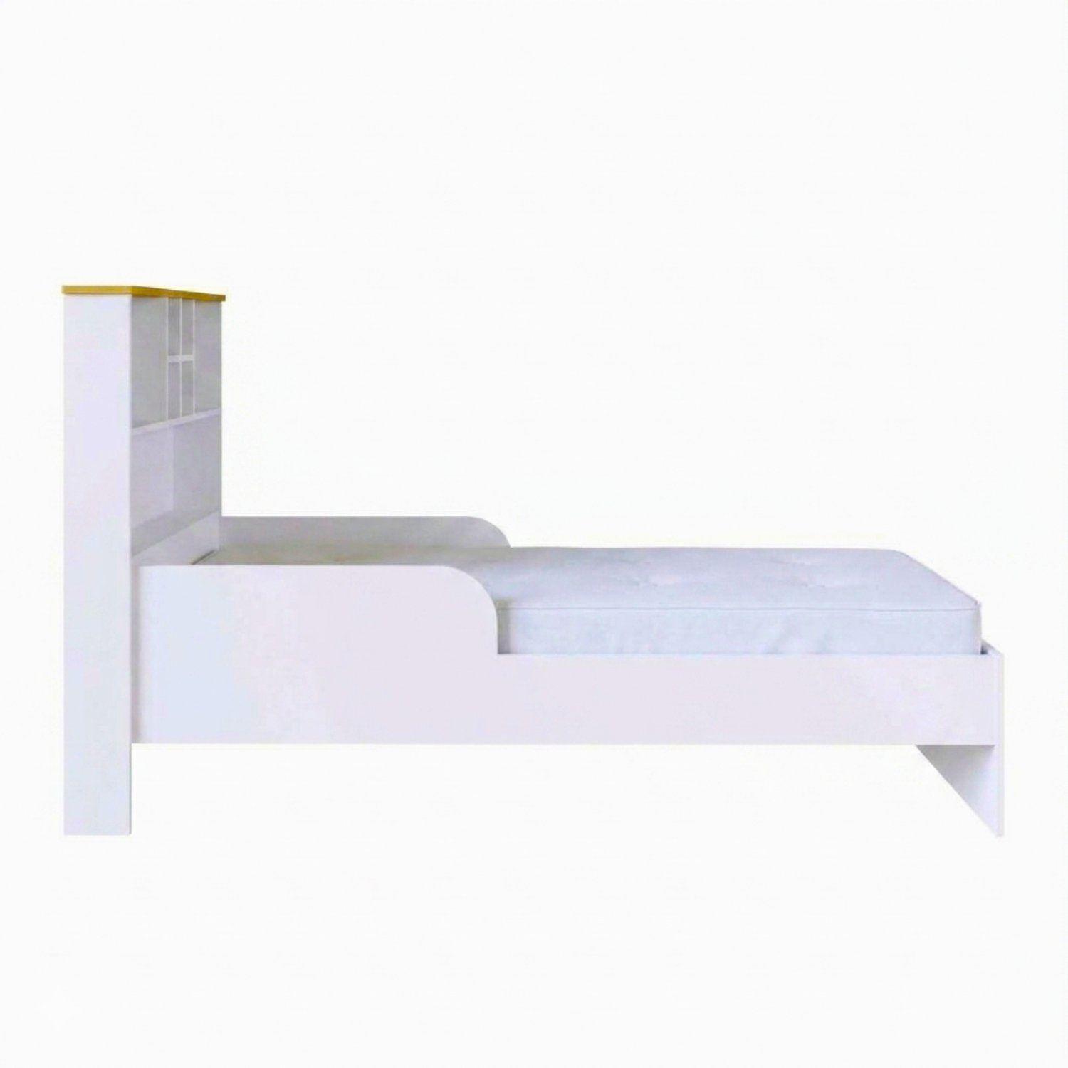 Cama De Transición Infantil 1 Plaza Con Estante Blanca-2