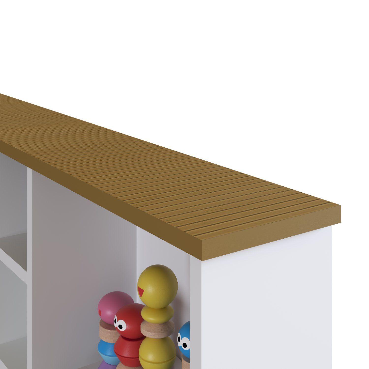 Cama De Transición Infantil 1 Plaza Con Estante Blanca-3