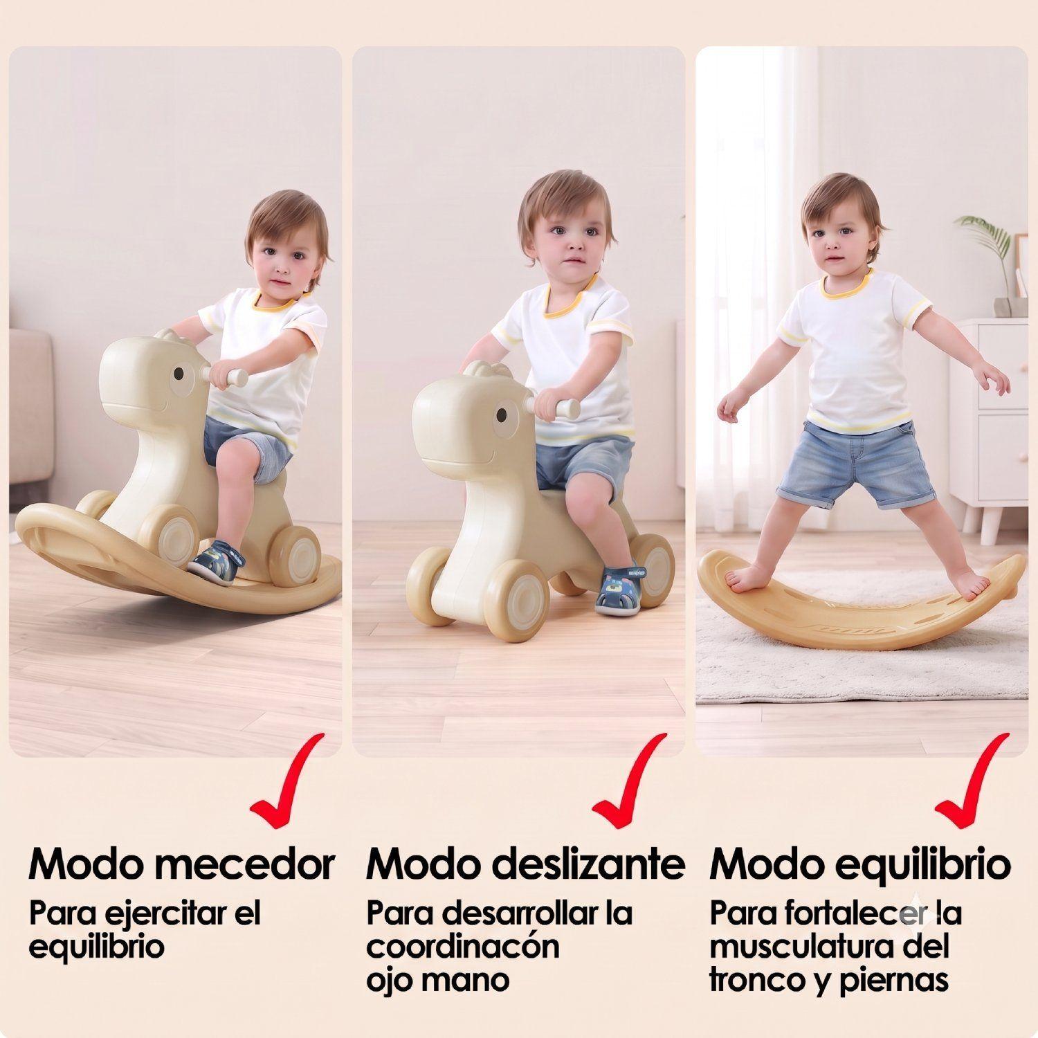 Caminador Mecedor Caballito 3 en 1 Kidscool Blanco -4