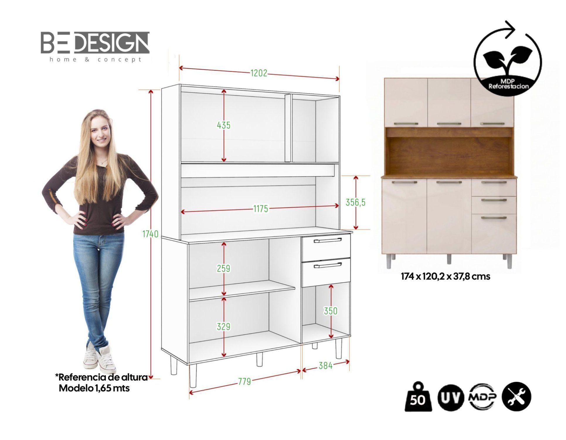 Mueble De Cocina Alacena y Despensa Canela Arena-4
