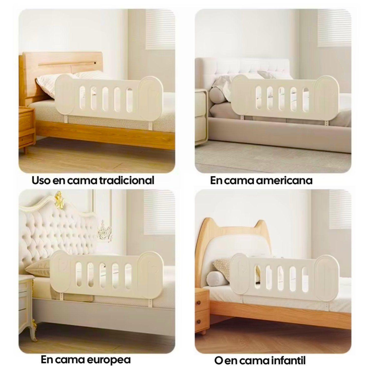 Baranda De Cama Infantil Fija Protectora Anticaídas Plástico 43.7x117x35 cm -3