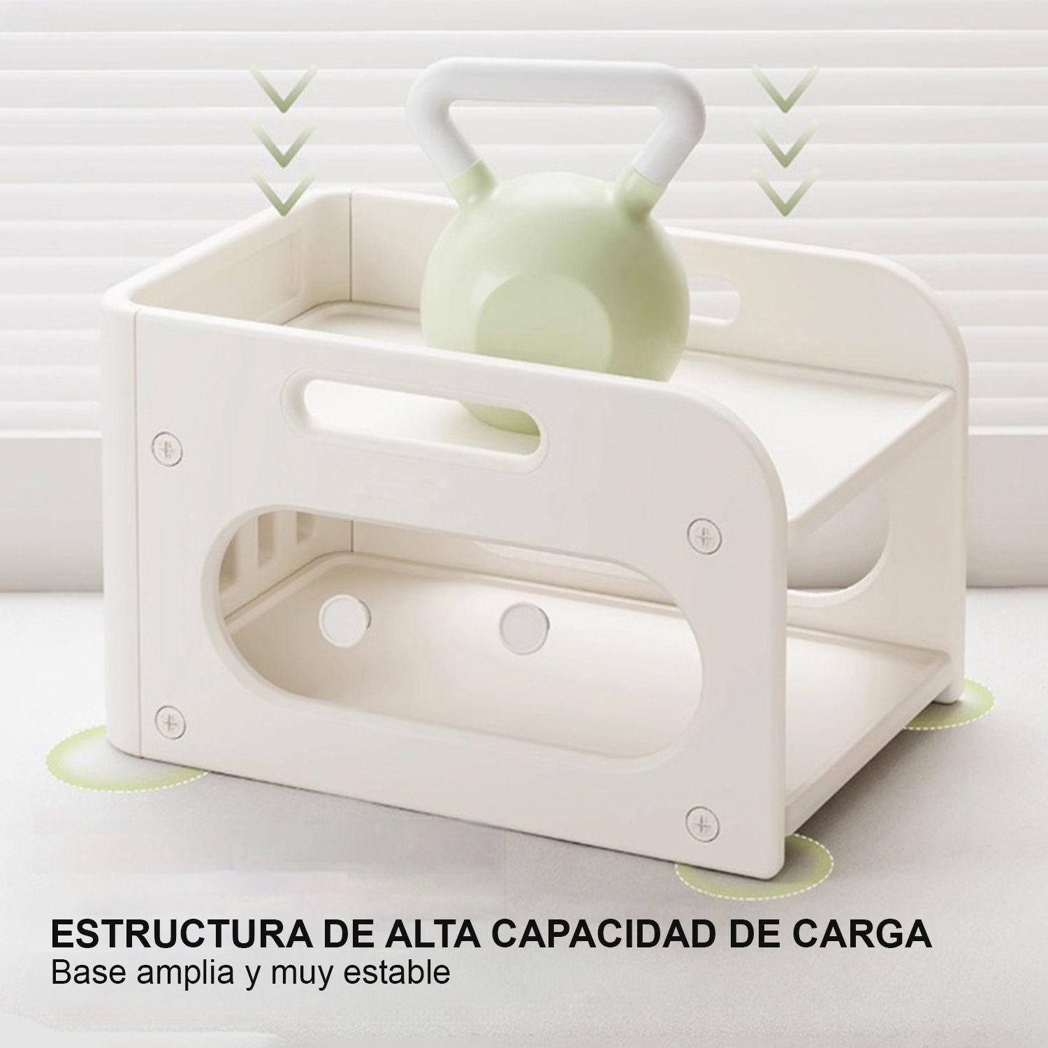 Mudador De Sobremesa Compacto Con Estante Organizador Plástico Blanco Marfil 75x51x46 cm -2