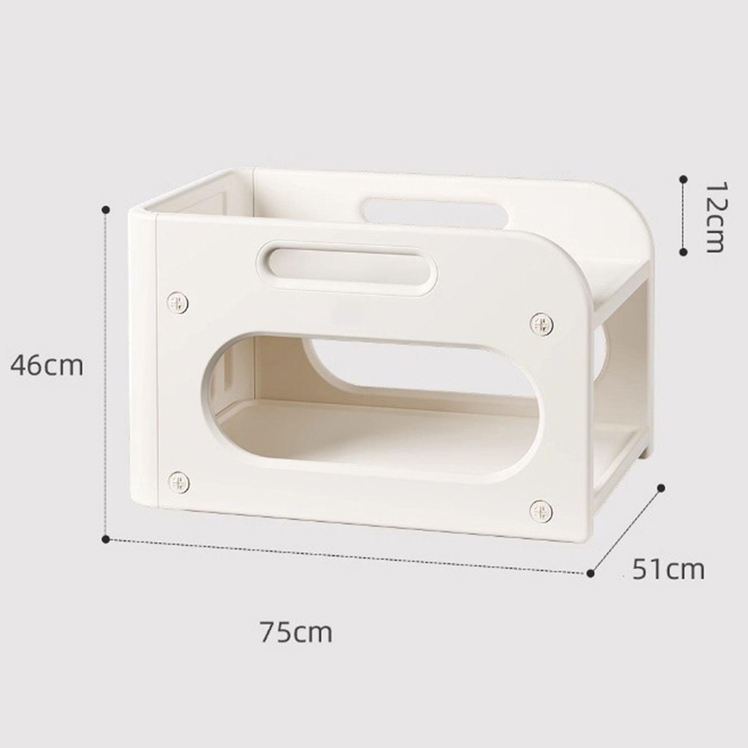 Mudador De Sobremesa Compacto Con Estante Organizador Plástico Blanco Marfil 75x51x46 cm -7