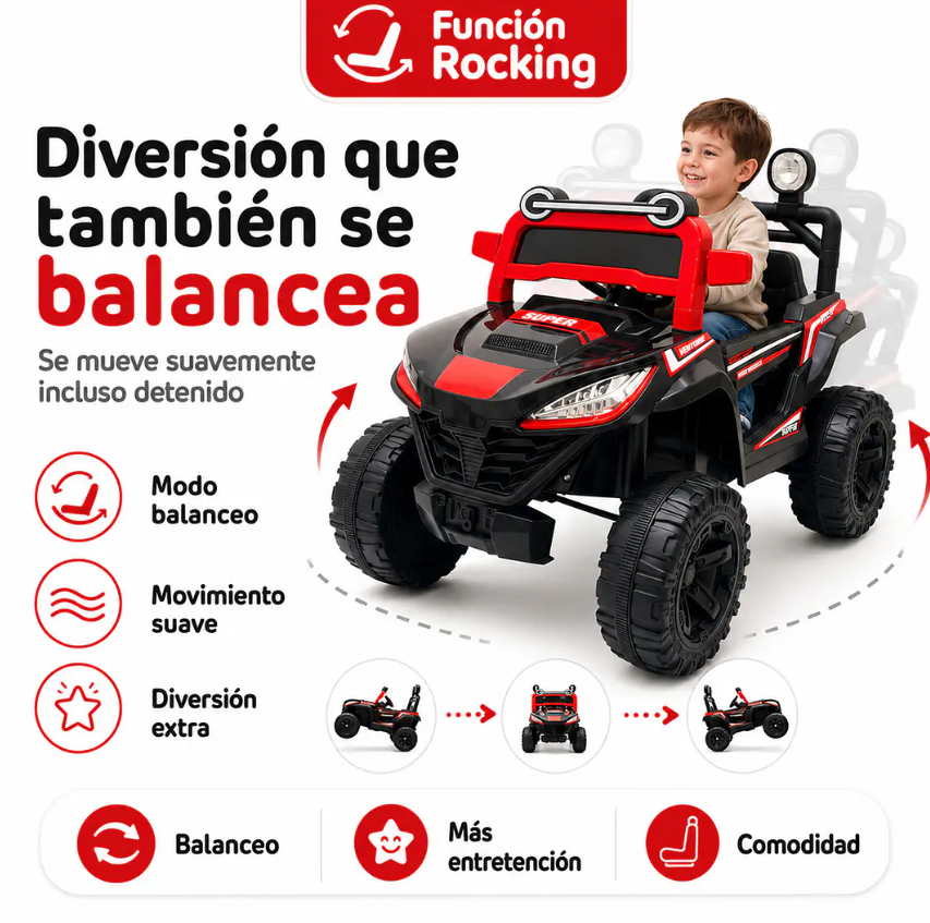 Auto A Batería Buggy Monster Negro 4x4 12V Kidscool Control Remoto-2