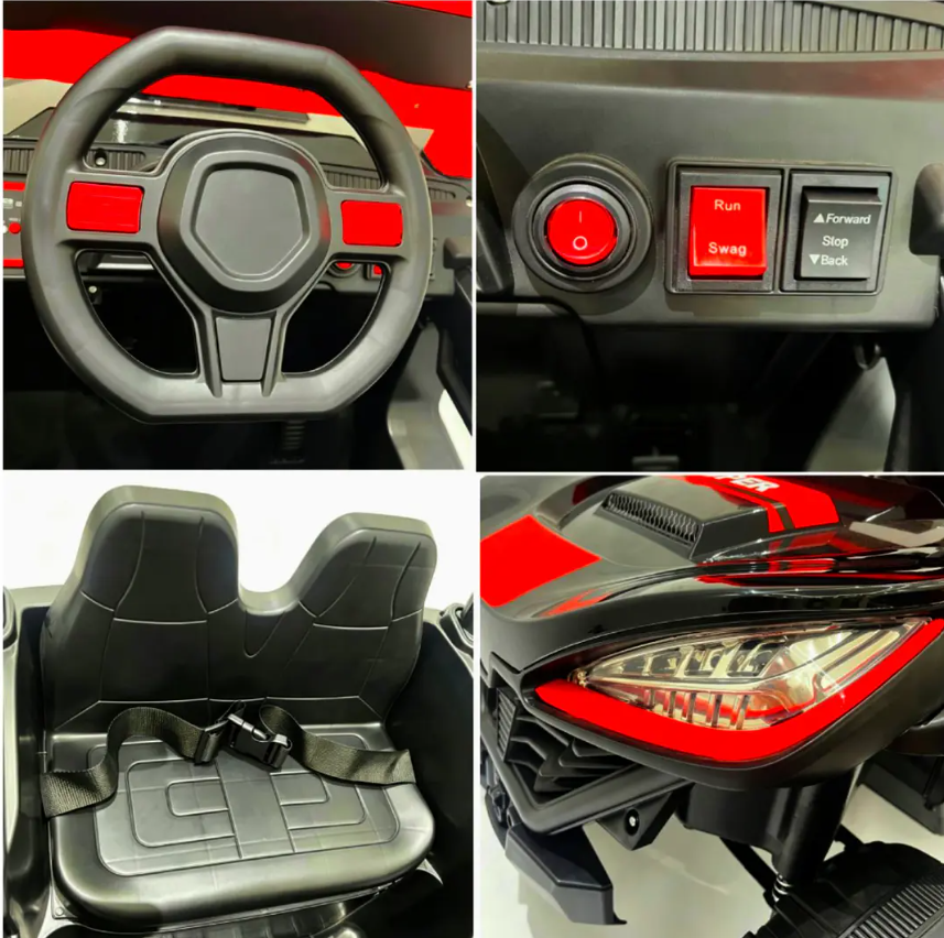 Auto A Batería Buggy Monster Negro 4x4 12V Kidscool Control Remoto-5