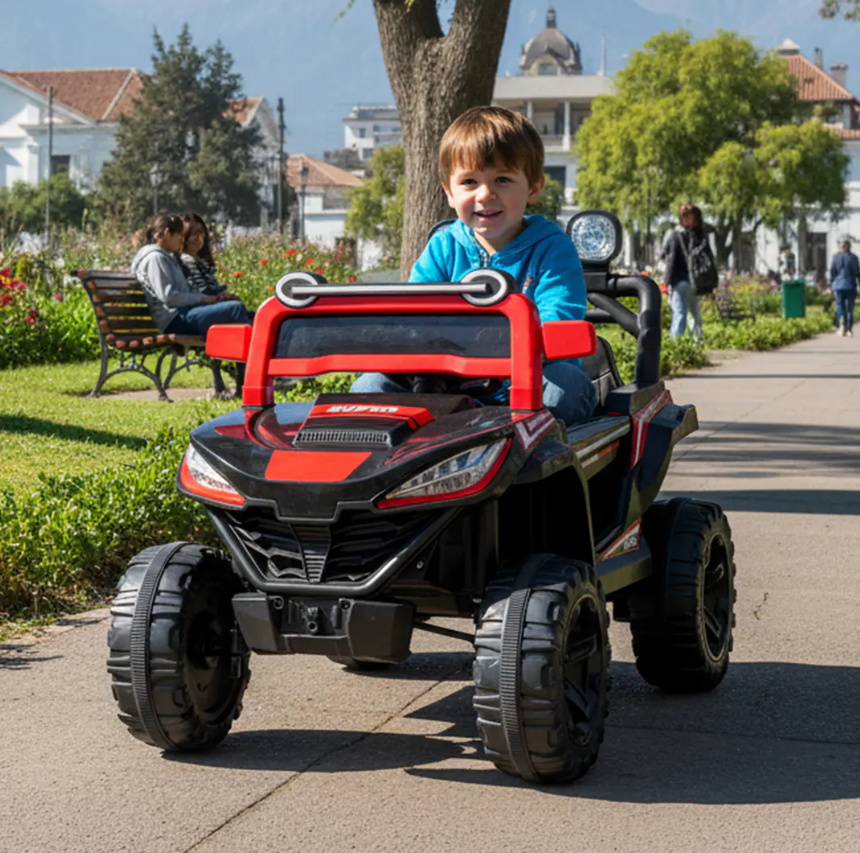 Auto A Batería Buggy Monster Negro 4x4 12V Kidscool Control Remoto-6