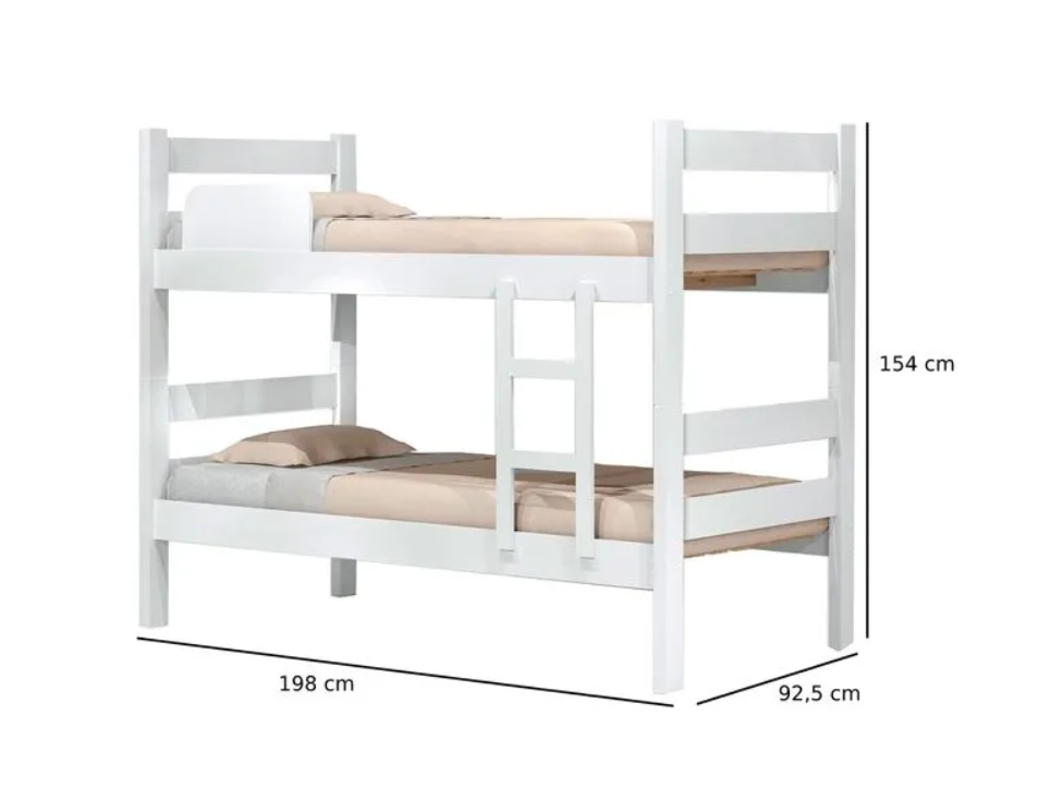 CAMAROTE PRISMA 1 PLAZA 0,90 x 1,90 - BRANCO - 2110-2