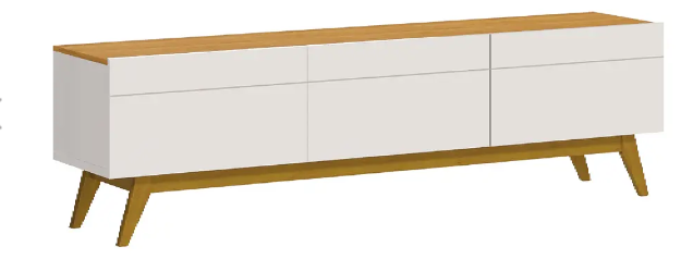 RACK TV STAND CLASSIC 11233 1.8 CAJONES BLANCO/CARAMELO-0