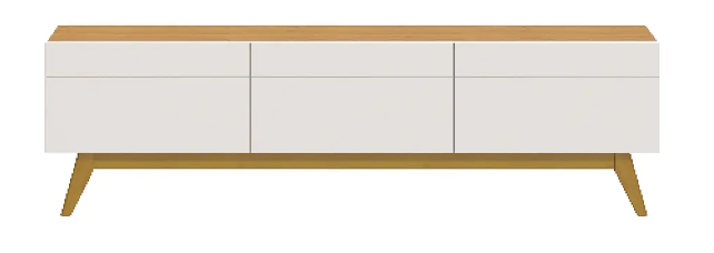 RACK TV STAND CLASSIC 11233 1.8 CAJONES BLANCO/CARAMELO-1