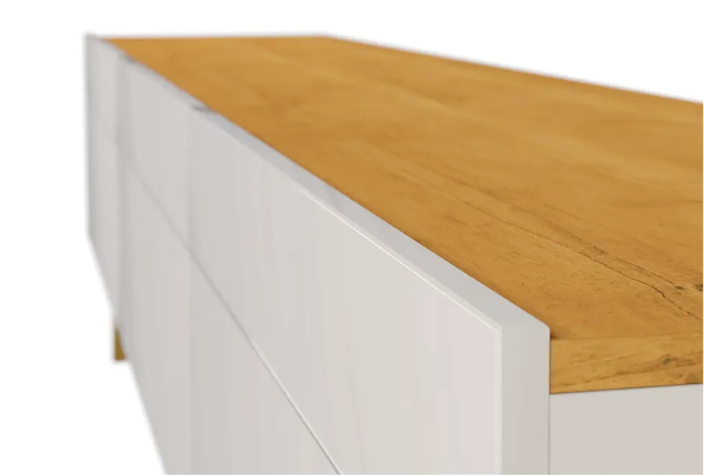 RACK TV STAND CLASSIC 11233 1.8 CAJONES BLANCO/CARAMELO-2