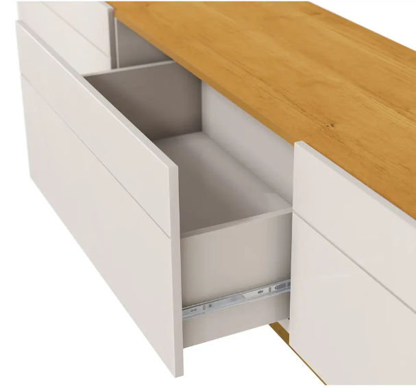 RACK TV STAND CLASSIC 11233 1.8 CAJONES BLANCO/CARAMELO-3