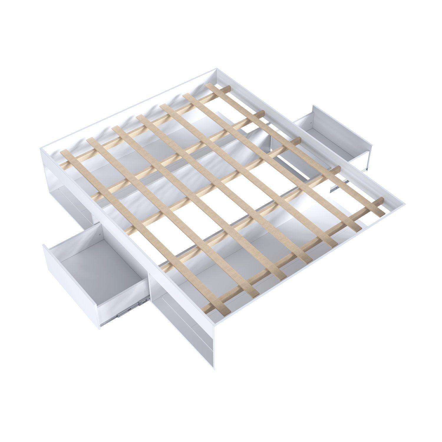 Cama Multifuncional 2 Plazas Pets Blanca Con Cajones y Nicho Para Mascota-3