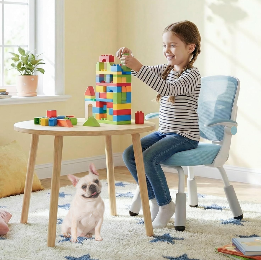 Silla Escritorio Ergonómica Infantil Azul-6