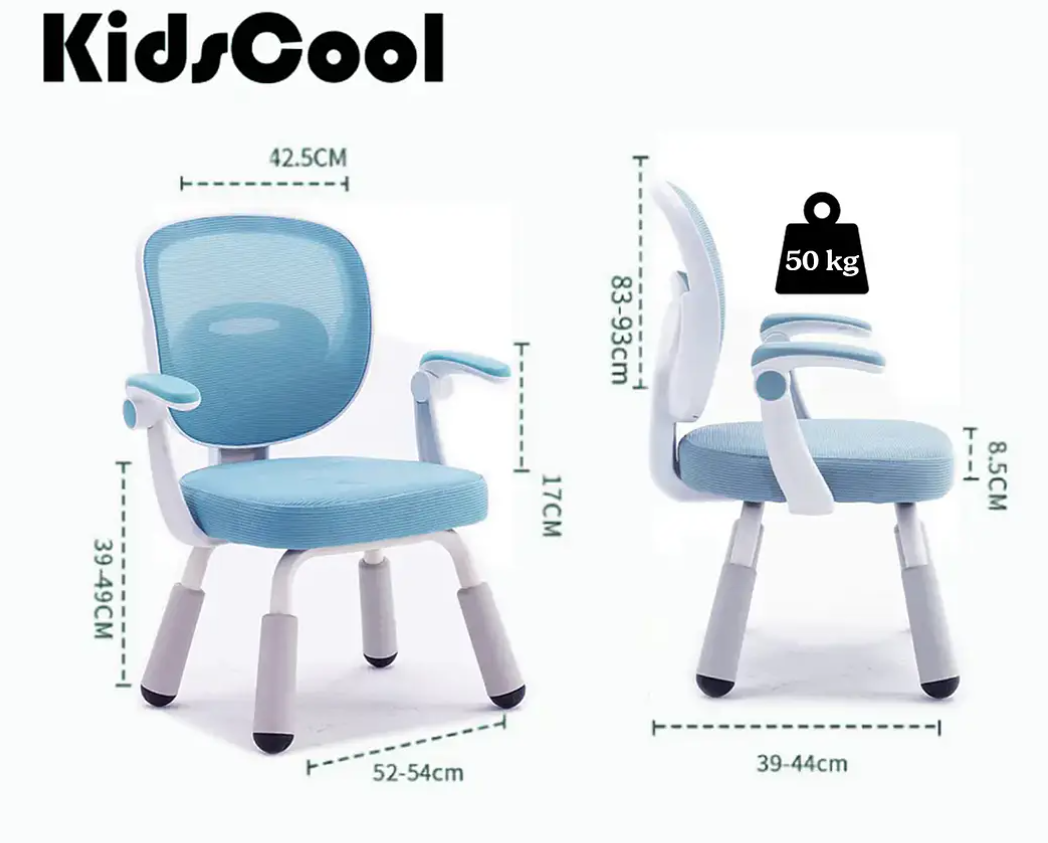 Silla Escritorio Ergonómica Infantil Azul-6