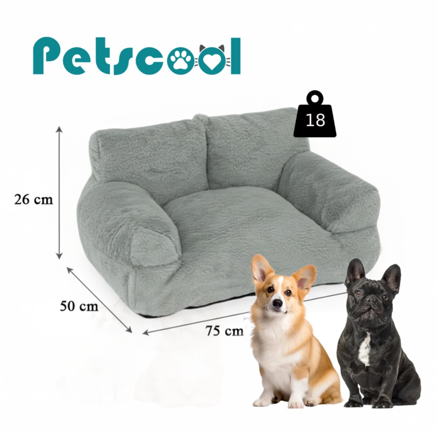 Cama Sofá Relajante Para Mascotas L Gris Lavable y Ortopédica-4
