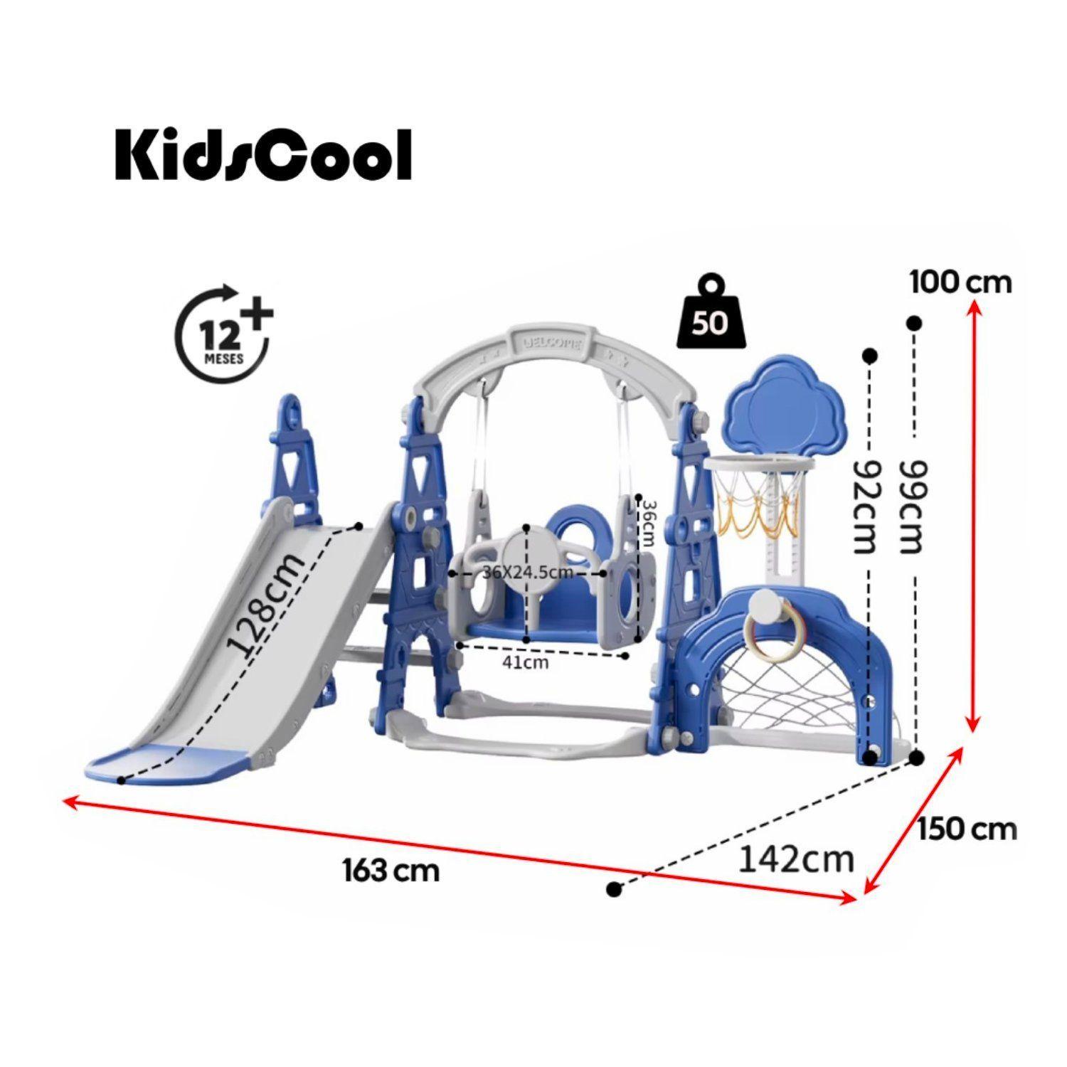 Resbalín Columpio Infantil 5 en 1 Kidscool Centro De Juegos Azul -7