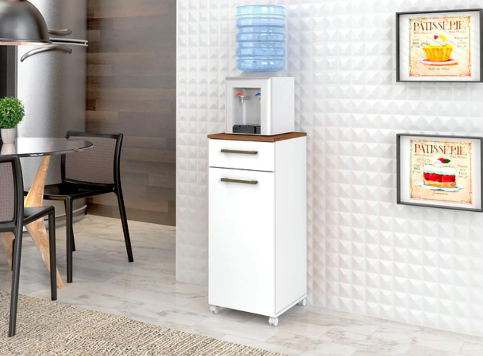 Mueble Multiuso Auxiliar De Cocina Con Ruedas Blanco -2