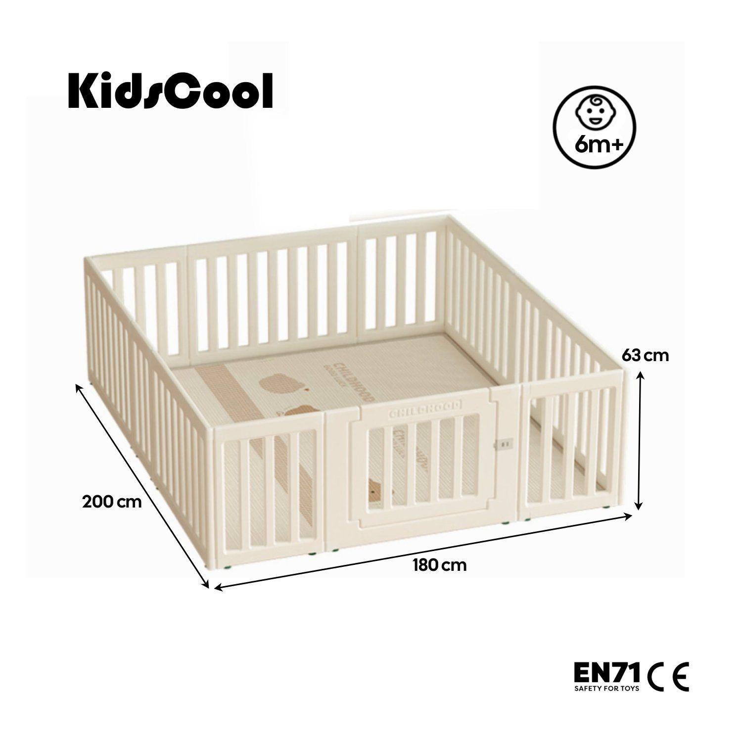 Corral De Juegos Infantil Kidscool Estilo Nórdico Modular Off White-5