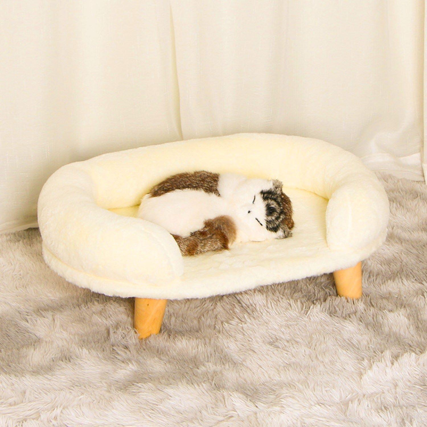CAMA SOFA BLANCO PARA MASCOTAS -4