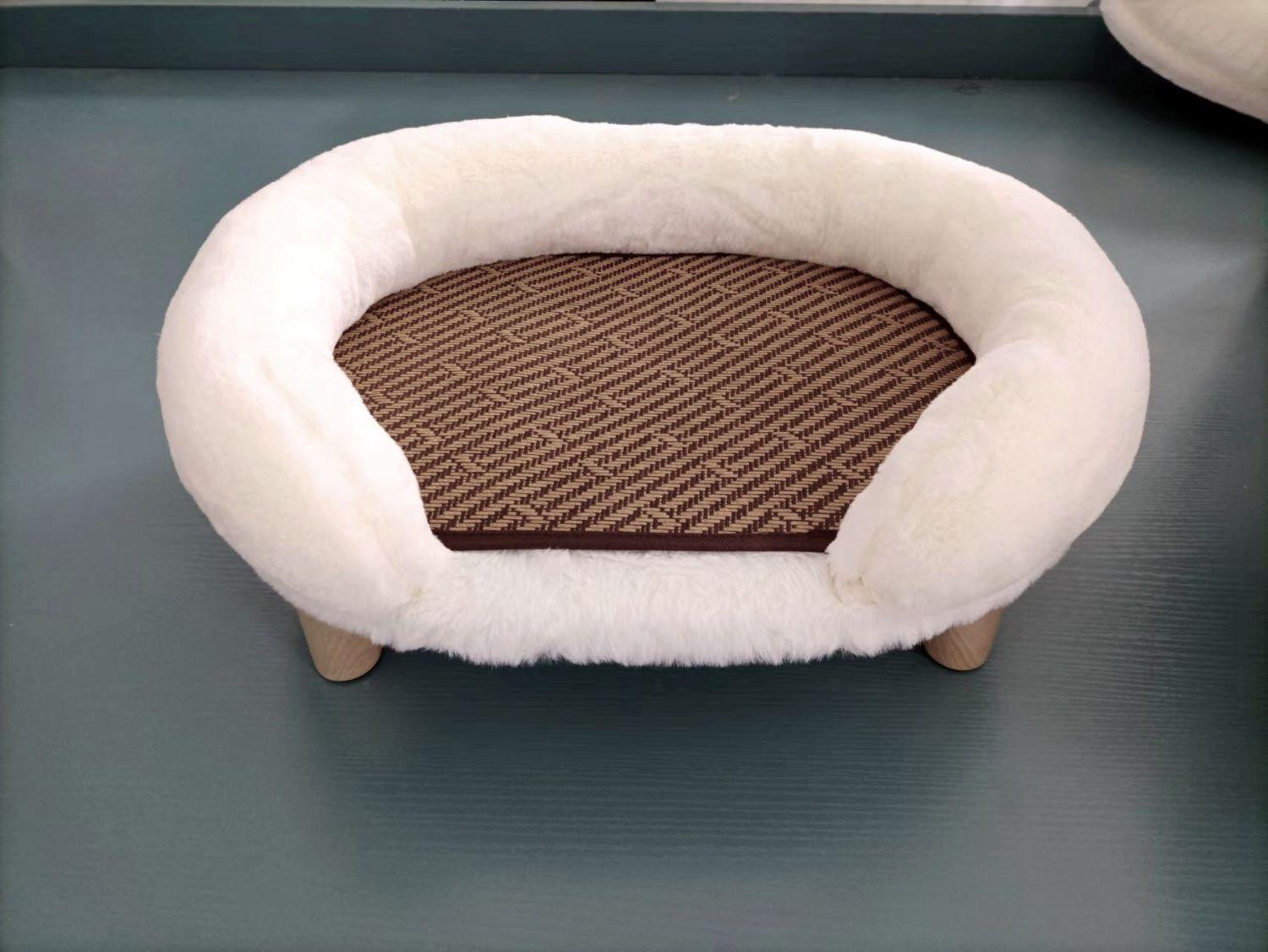 CAMA SOFA BLANCO PARA MASCOTAS -5