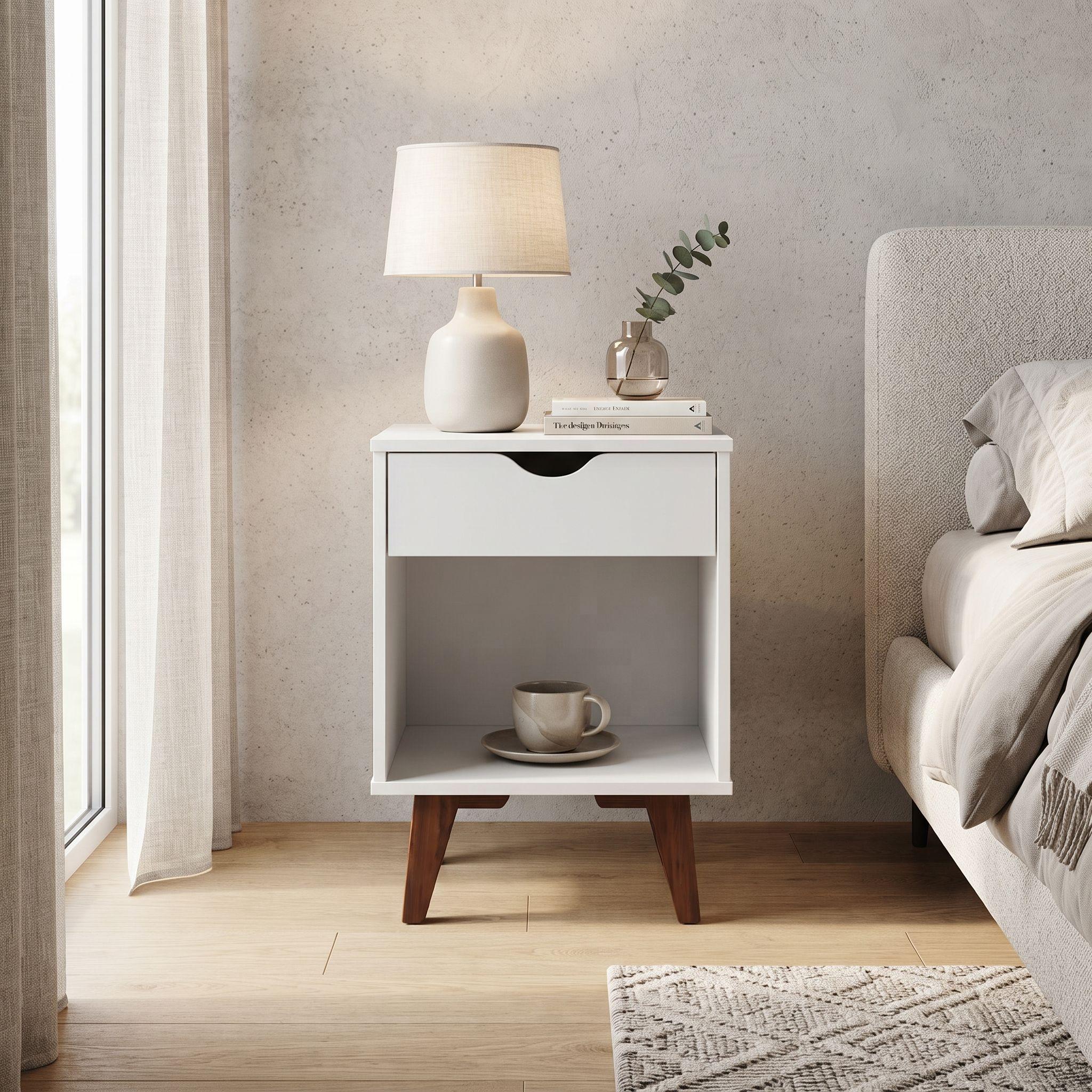 Velador Versalle Con Cajón Blanco-1