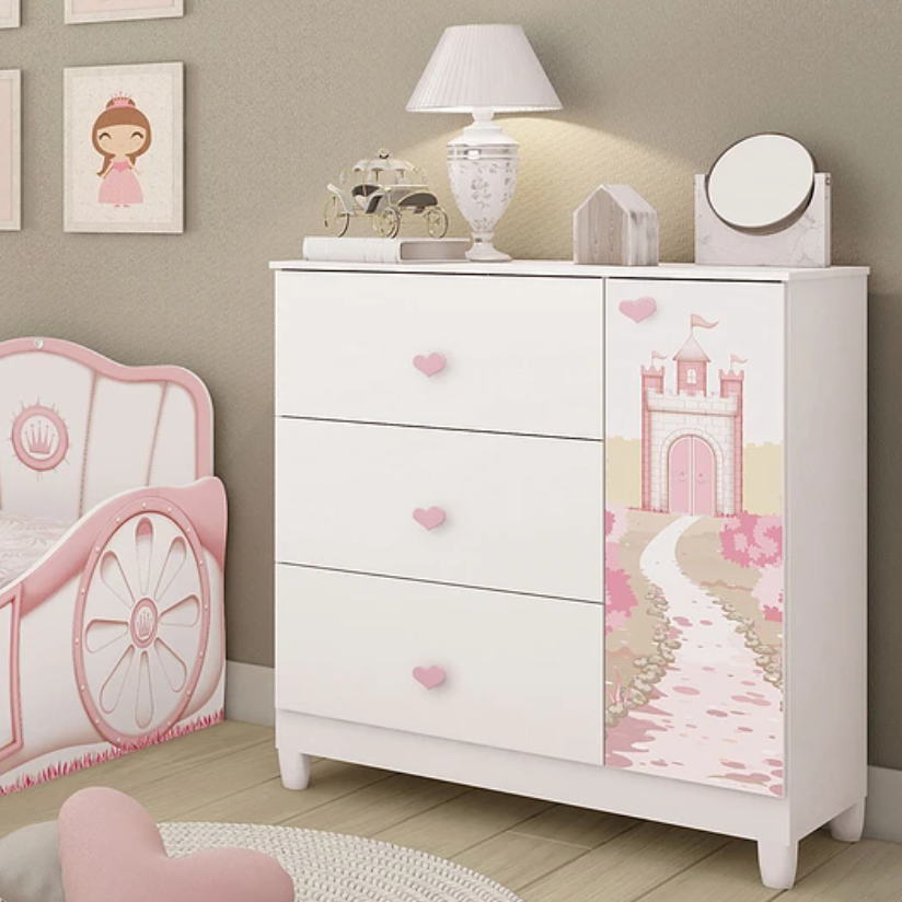COMODA INFANTIL CON PUERTA SOFIA BLANCO-2