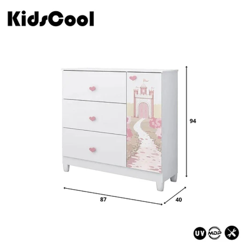 COMODA INFANTIL CON PUERTA SOFIA BLANCO-4