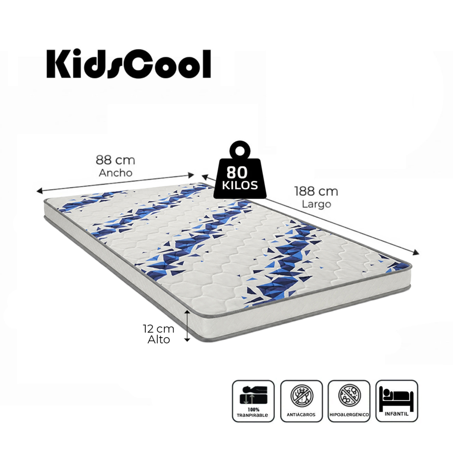 Colchón Infantil Mini Cama Espuma D23 188 x 88 x12 cm Kidscool -4