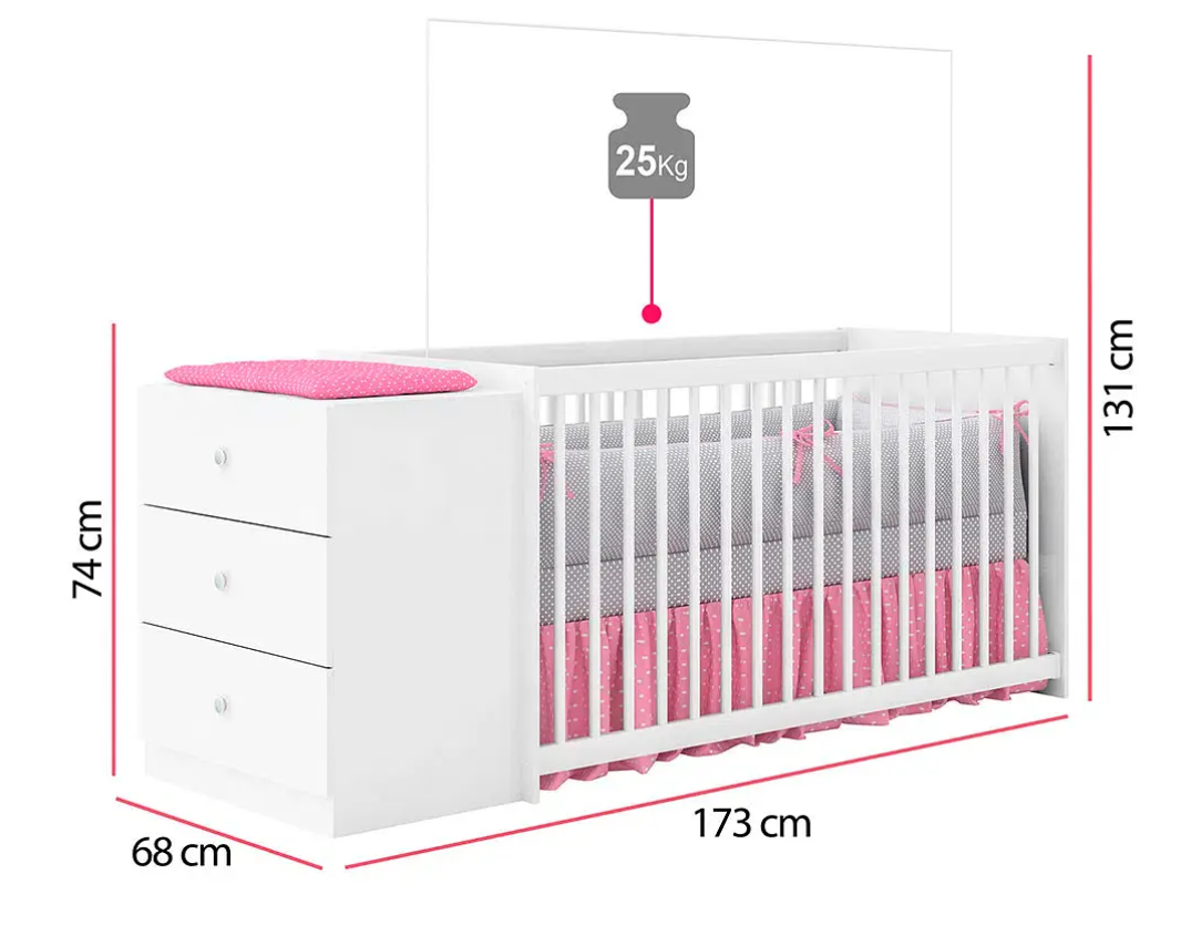 Cuna Con Comoda Gutti Blanca-2