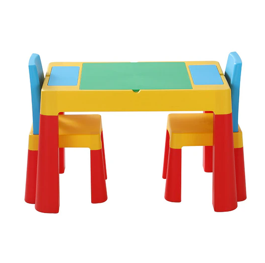 Juego De Mesa Infantil Multifuncional + 2 Sillas Multicolor -0