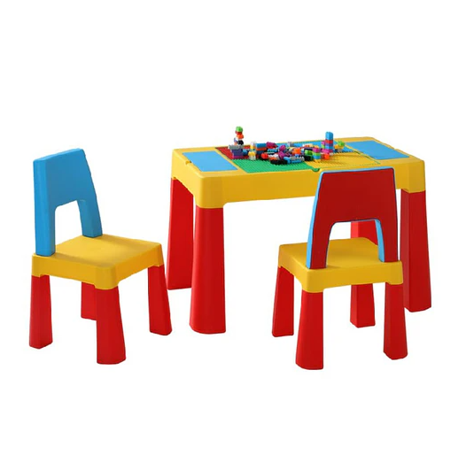 Juego De Mesa Infantil Multifuncional + 2 Sillas Multicolor -3