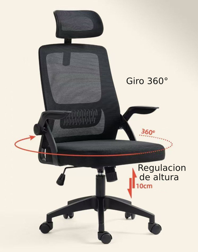 SILLA ERGONOMICA NEGRA 24 HRS-2