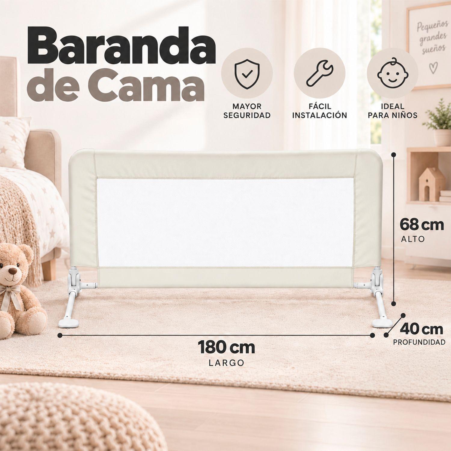 Baranda De Cama Proteccion Niños 1.8M Abatible Kidscool -4