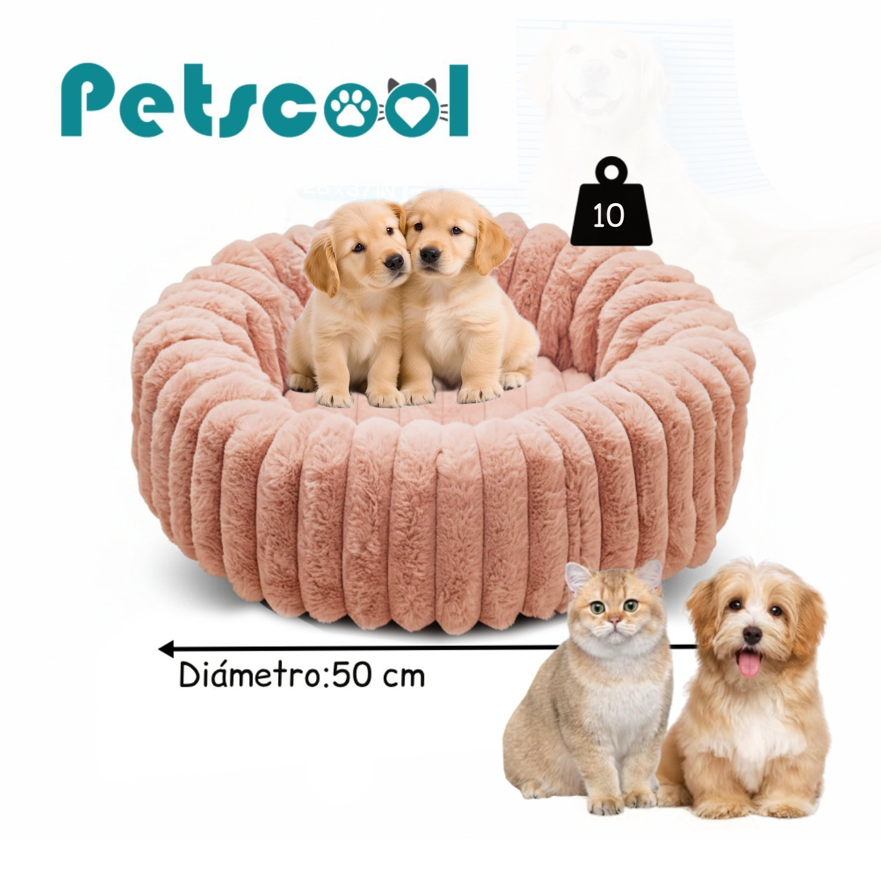 Cama Nido Donut Mascotas S Rosa 50 cm Antiansiedad Perro y Gato -5